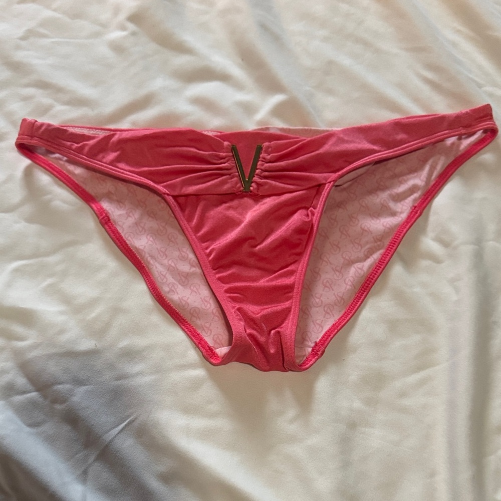 Victoria's Secret Pink Bikini Bottom with Gold Accent